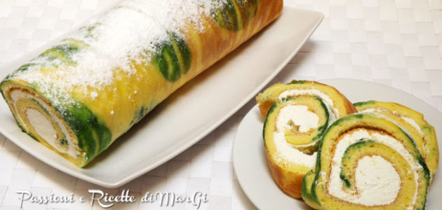 Rotolo con crema di yogurt di pistacchio